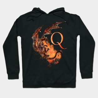 Drachen Buchstabe Q Hoodie